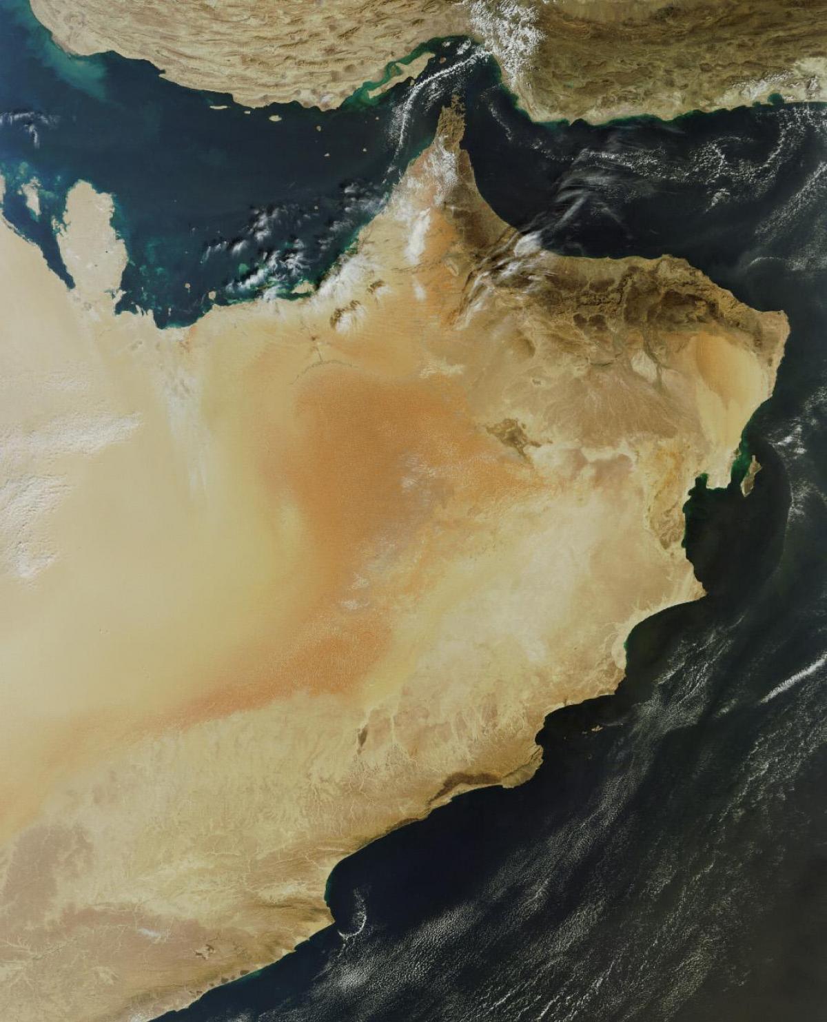 karte Omāna satelītu