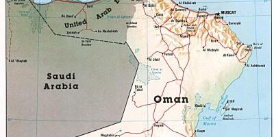 Omāna kartē ar pilsētām